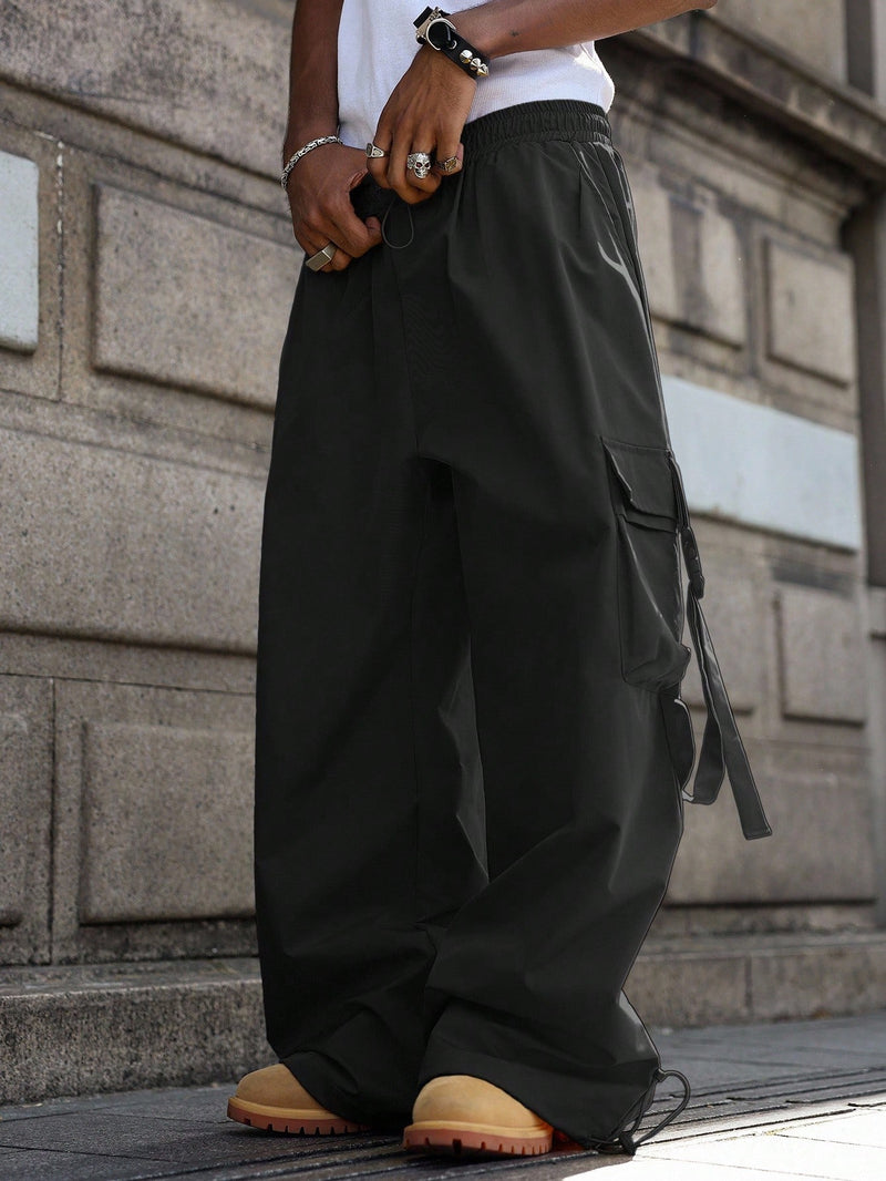 PAVTROS Calça Cargo Casual Masculina Sólida e Folgada, Para o Outono