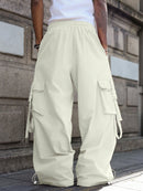 PAVTROS Calça Cargo Casual Masculina Sólida e Folgada, Para o Outono