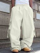 PAVTROS Calça Cargo Casual Masculina Sólida e Folgada, Para o Outono