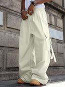 PAVTROS Calça Cargo Casual Masculina Sólida e Folgada, Para o Outono