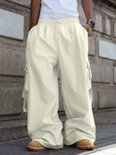 PAVTROS Calça Cargo Casual Masculina Sólida e Folgada, Para o Outono
