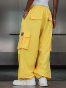 PAVTROS Calça Cargo Casual Masculina Sólida e Folgada, Para o Outono