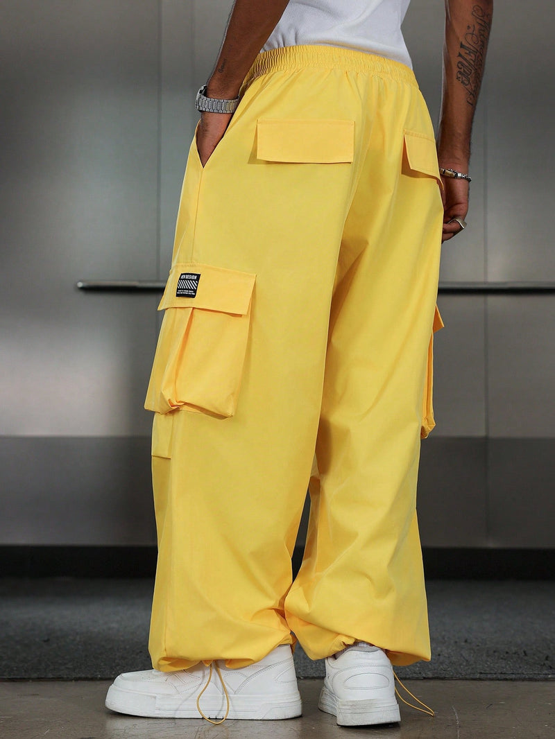 PAVTROS Calça Cargo Casual Masculina Sólida e Folgada, Para o Outono