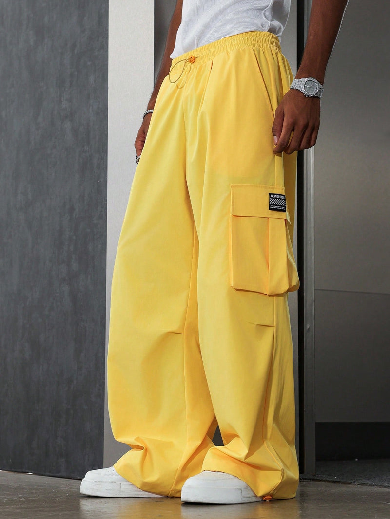 PAVTROS Calça Cargo Casual Masculina Sólida e Folgada, Para o Outono