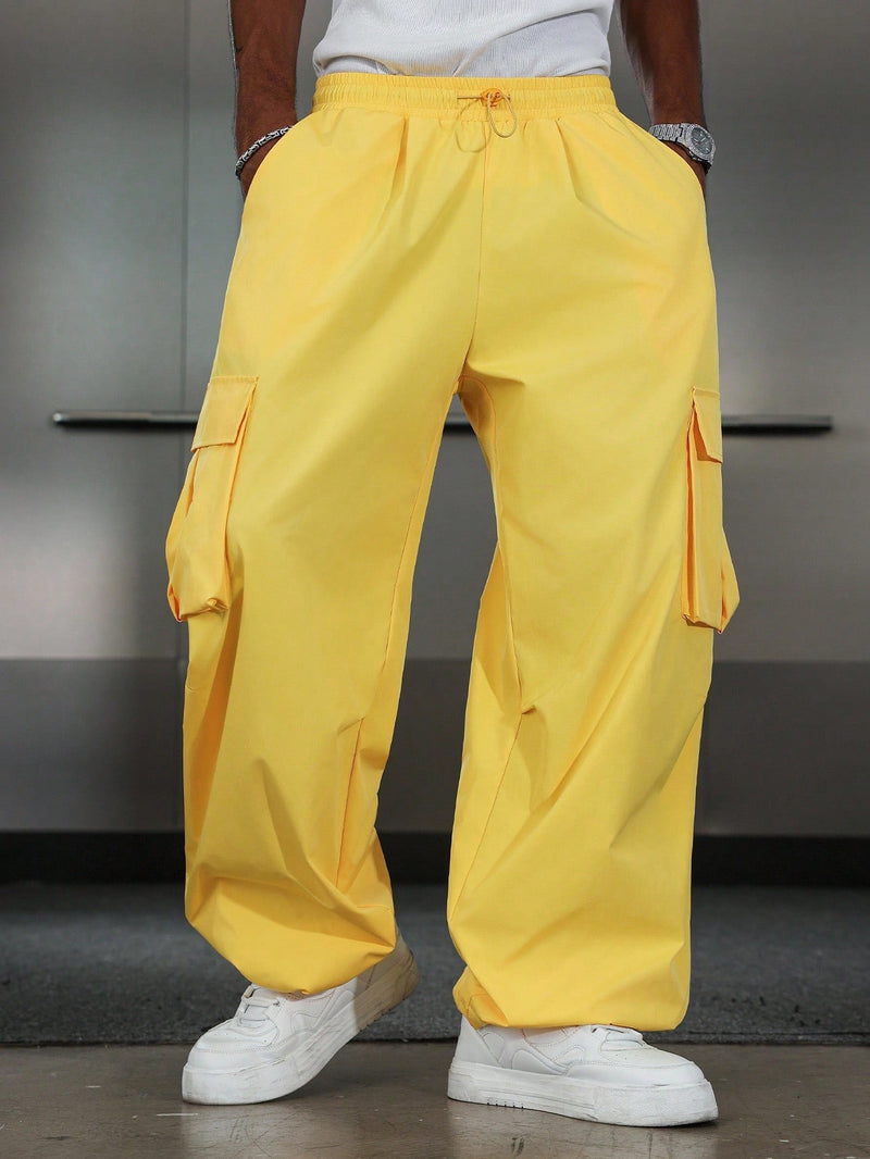 PAVTROS Calça Cargo Casual Masculina Sólida e Folgada, Para o Outono