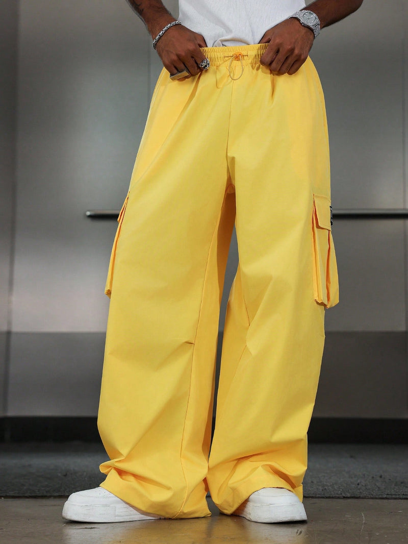 PAVTROS Calça Cargo Casual Masculina Sólida e Folgada, Para o Outono