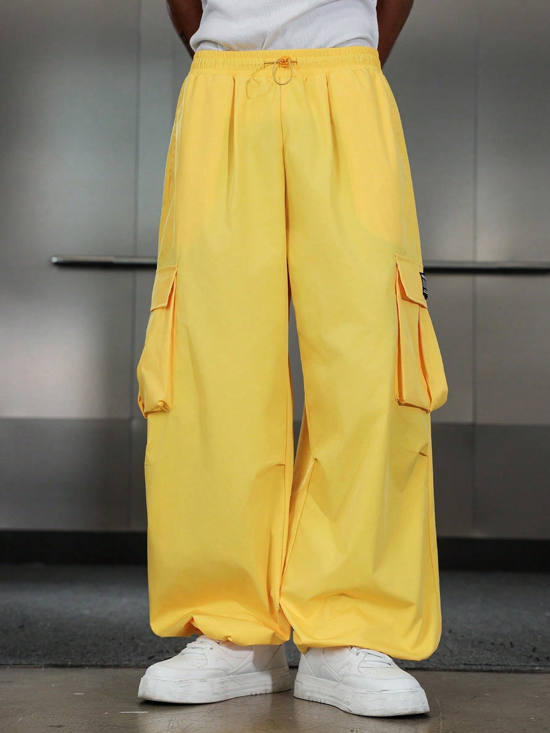 PAVTROS Calça Cargo Casual Masculina Sólida e Folgada, Para o Outono