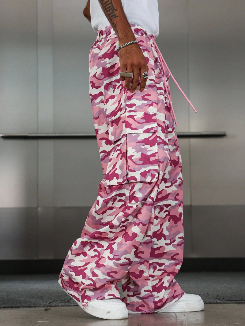 PAVTROS Calça Cargo Casual Masculina Sólida e Folgada, Para o Outono