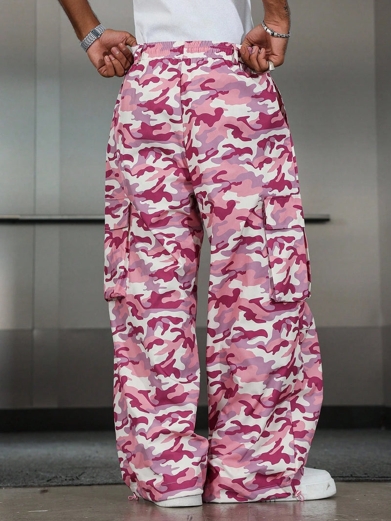 PAVTROS Calça Cargo Casual Masculina Sólida e Folgada, Para o Outono