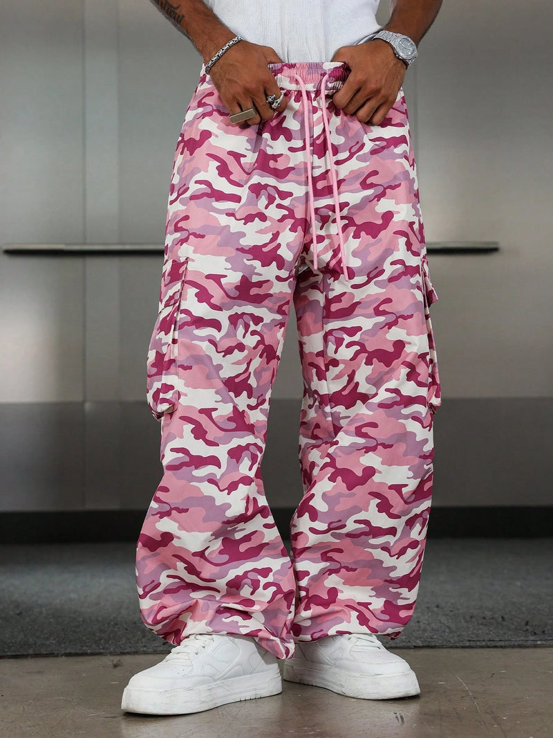 PAVTROS Calça Cargo Casual Masculina Sólida e Folgada, Para o Outono