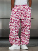 PAVTROS Calça Cargo Casual Masculina Sólida e Folgada, Para o Outono