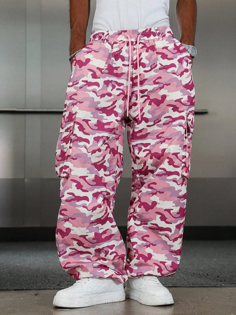 PAVTROS Calça Cargo Casual Masculina Sólida e Folgada, Para o Outono