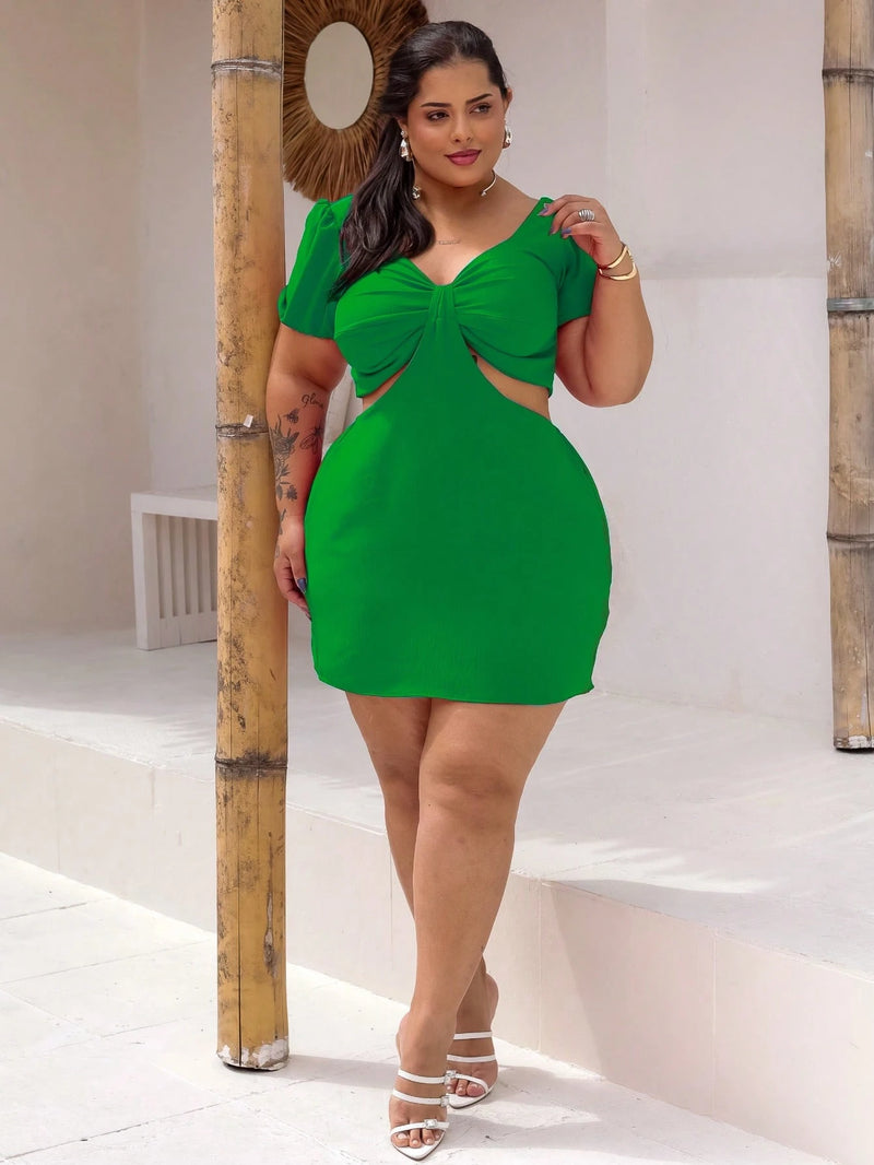 Vestido Feminino Plus Size Modelo Curto Verão Manga Princesa Romântico Primavera Verão Tecido Fresco e Confortável Tecido Duna Leve Tamanhos G1 e G2