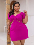 Vestido Feminino Plus Size Modelo Curto Verão Manga Princesa Romântico Primavera Verão Tecido Fresco e Confortável Tecido Duna Leve Tamanhos G1 e G2