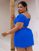 Vestido Feminino Plus Size Modelo Curto Verão Manga Princesa Romântico Primavera Verão Tecido Fresco e Confortável Tecido Duna Leve Tamanhos G1 e G2