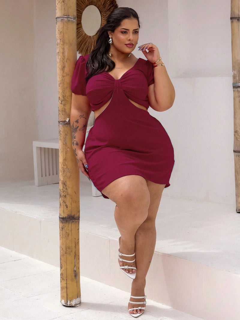 Vestido Feminino Plus Size Modelo Curto Verão Manga Princesa Romântico Primavera Verão Tecido Fresco e Confortável Tecido Duna Leve Tamanhos G1 e G2