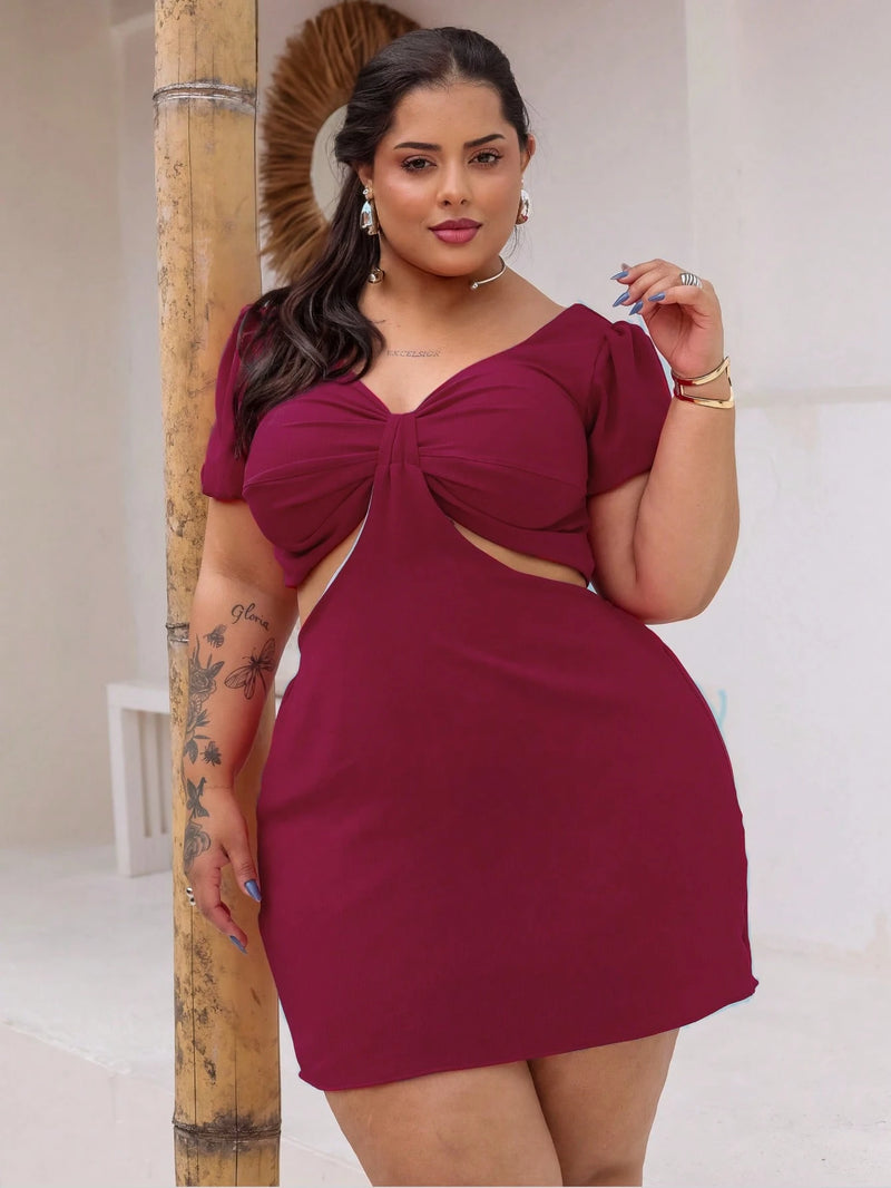 Vestido Feminino Plus Size Modelo Curto Verão Manga Princesa Romântico Primavera Verão Tecido Fresco e Confortável Tecido Duna Leve Tamanhos G1 e G2