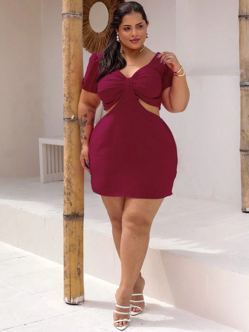 Vestido Feminino Plus Size Modelo Curto Verão Manga Princesa Romântico Primavera Verão Tecido Fresco e Confortável Tecido Duna Leve Tamanhos G1 e G2