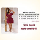 Vestido Feminino Plus Size Modelo Curto Verão Manga Princesa Romântico Primavera Verão Tecido Fresco e Confortável Tecido Duna Leve Tamanhos G1 e G2