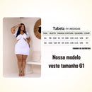 Vestido Feminino Plus Size Modelo Curto Verão Manga Princesa Romântico Primavera Verão Tecido Fresco e Confortável Tecido Duna Leve Tamanhos G1 e G2
