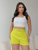 Vendedor IndicadoShort Alfaiataria Feminino Com Cinto E Bolso Cinto Finho