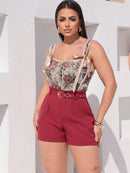 Vendedor IndicadoShort Alfaiataria Feminino Com Cinto E Bolso Cinto Finho