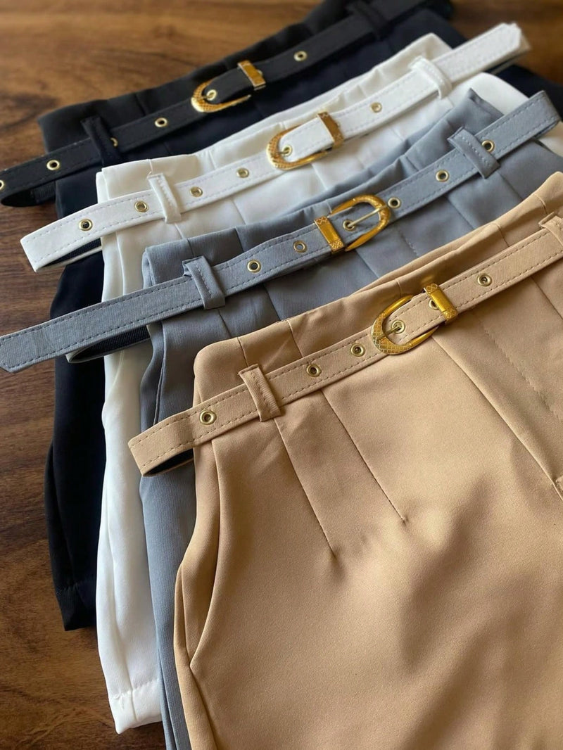 Vendedor IndicadoShort Alfaiataria Feminino Com Cinto E Bolso Cinto Finho