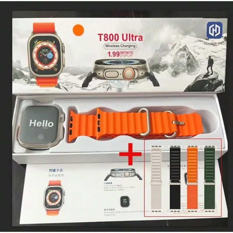 2025 Novo Relógio Smartwatch T800 Ultra Esportivo Impermeável Bluetooth 8 Série 2 Pulseira Silicone