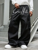 PAVTROS Calça Cargo Casual Masculina Sólida e Folgada, Para o Outono