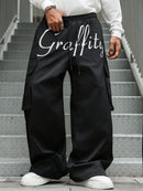 PAVTROS Calça Cargo Casual Masculina Sólida e Folgada, Para o Outono