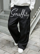 PAVTROS Calça Cargo Casual Masculina Sólida e Folgada, Para o Outono