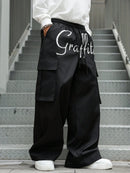 PAVTROS Calça Cargo Casual Masculina Sólida e Folgada, Para o Outono