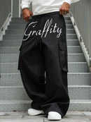 PAVTROS Calça Cargo Casual Masculina Sólida e Folgada, Para o Outono