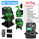 Ferramenta de nível a laser 3d/4d 12/16 linhas verticais horizontais com 1.2m 3 alturas barra de extensão de liga ajustável suporte de tripé