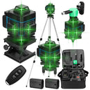 Ferramenta de nível a laser 3d/4d 12/16 linhas verticais horizontais com 1.2m 3 alturas barra de extensão de liga ajustável suporte de tripé