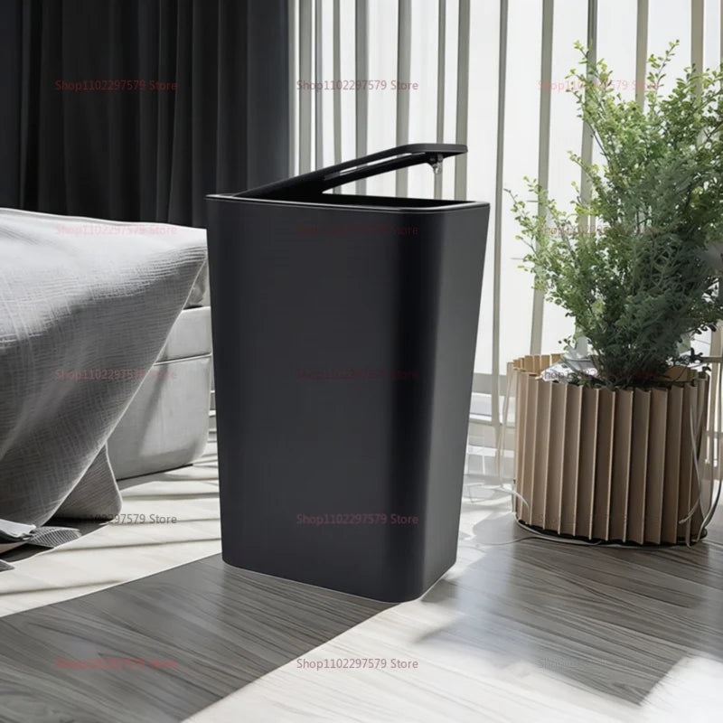 Lixeira 10l à prova de odor elegante lixeira moderna design de um toque plástico durável economia de espaço e à prova de vazamento lixeira simples