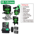 Ferramenta de nível a laser 3d/4d 12/16 linhas verticais horizontais com 1.2m 3 alturas barra de extensão de liga ajustável suporte de tripé