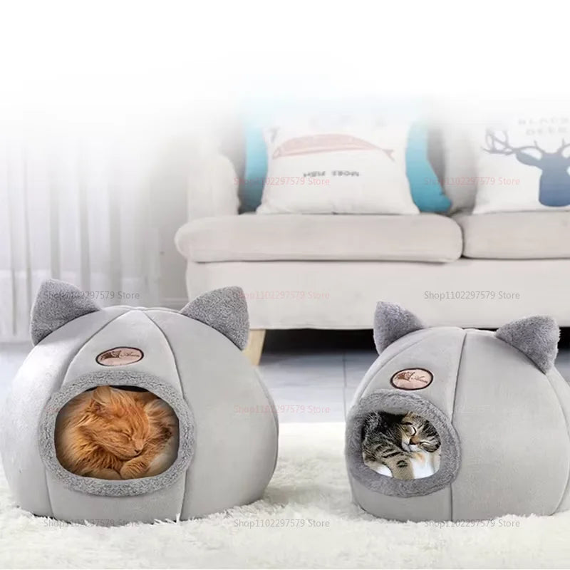 Cama quente para animais de estimação, grande, espessada, ninho para animais de estimação, à prova de vento e frio, inverno, tapete para casa, confortável, quente, ninho para gatos