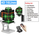 Ferramenta de nível a laser 3d/4d 12/16 linhas verticais horizontais com 1.2m 3 alturas barra de extensão de liga ajustável suporte de tripé