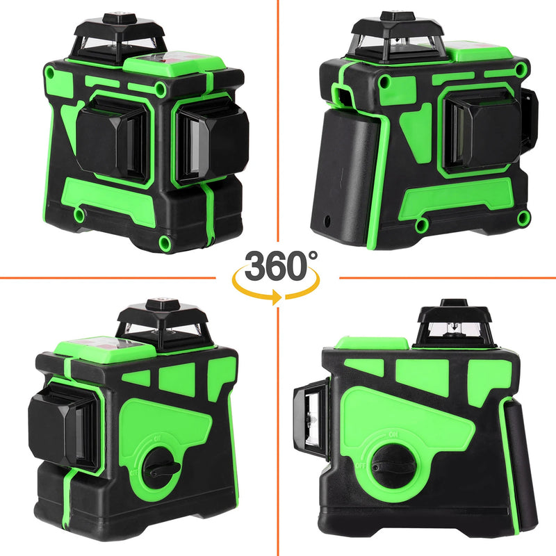 Ferramenta de nível a laser 3d/4d 12/16 linhas verticais horizontais com 1.2m 3 alturas barra de extensão de liga ajustável suporte de tripé