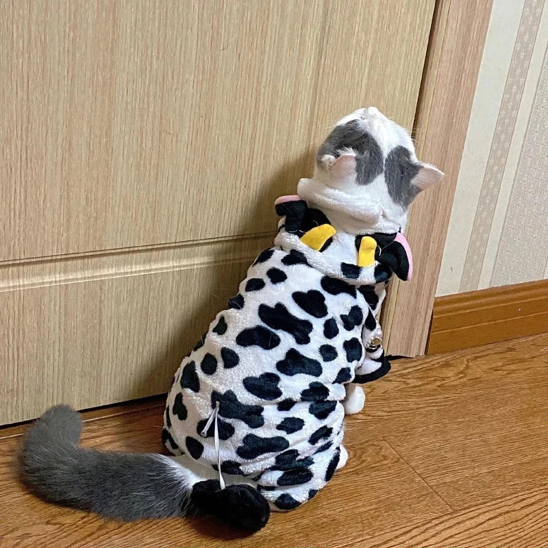 Roupas engraçadas para animais de estimação fantasia de cachorro quente de lã coral dinossauro bonito cosplay de vaca tigre para cães pequenos e médios acessórios para animais de estimação