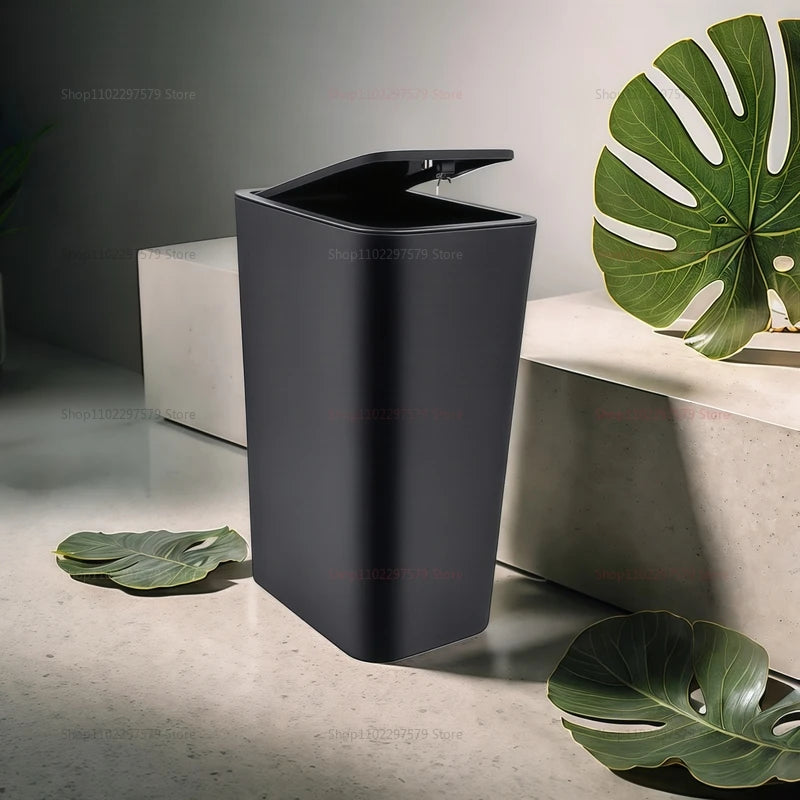 Lixeira 10l à prova de odor elegante lixeira moderna design de um toque plástico durável economia de espaço e à prova de vazamento lixeira simples
