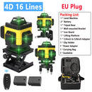 Ferramenta de nível a laser 3d/4d 12/16 linhas verticais horizontais com 1.2m 3 alturas barra de extensão de liga ajustável suporte de tripé