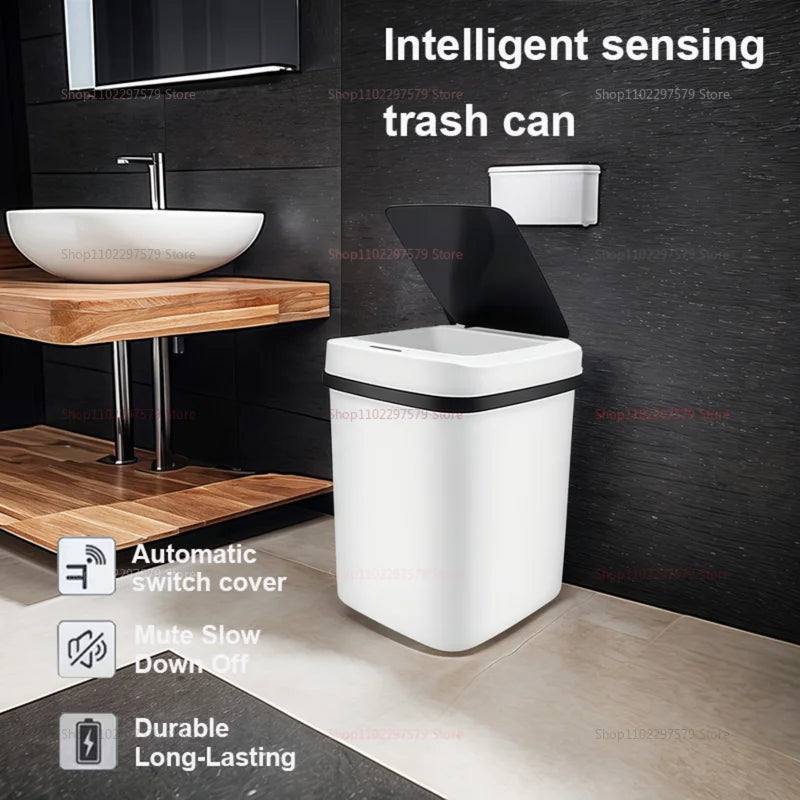 2025 nova lata de lixo inteligente touchless 13l sensor automático cozinha banheiro à prova dwaterproof água lixeira para sala estar quarto banheiro
