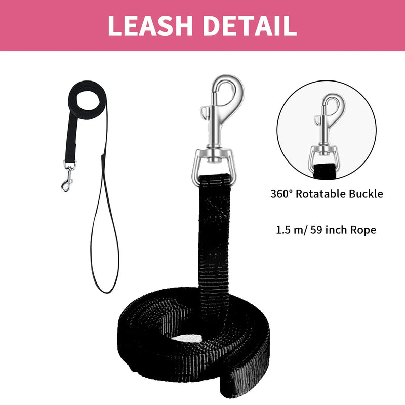 Colete ajustável HP199--1pc para cães e gatos, tecido de malha preto e respirável com cobertura de borda colorida.