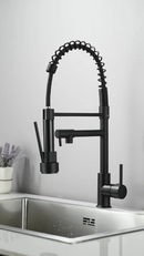 Torneira Gourmet Cozinha Monocomando Premium Preto Móvel Misturador Mono Comando com Spray Articulado