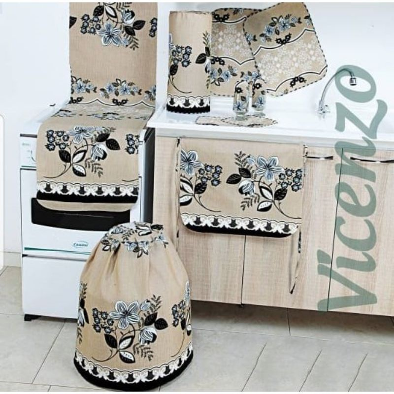 Jogo De Cozinha Kit Com 10 peças Estampadas - Vicenzo