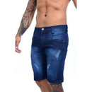 Bermudas Masculinas Jeans Com Lycra Slim Fit Rasgado Slim Lycra promoção direto da fabrica Mega