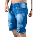 Bermudas Masculinas Jeans Com Lycra Slim Fit Rasgado Slim Lycra promoção direto da fabrica Mega