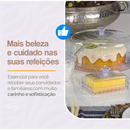 Kit Cozinha Mesa Posta Glamour Café da Manhã/Tarde Jarra Queijeira Manteigueira Açucareiro e Boleira